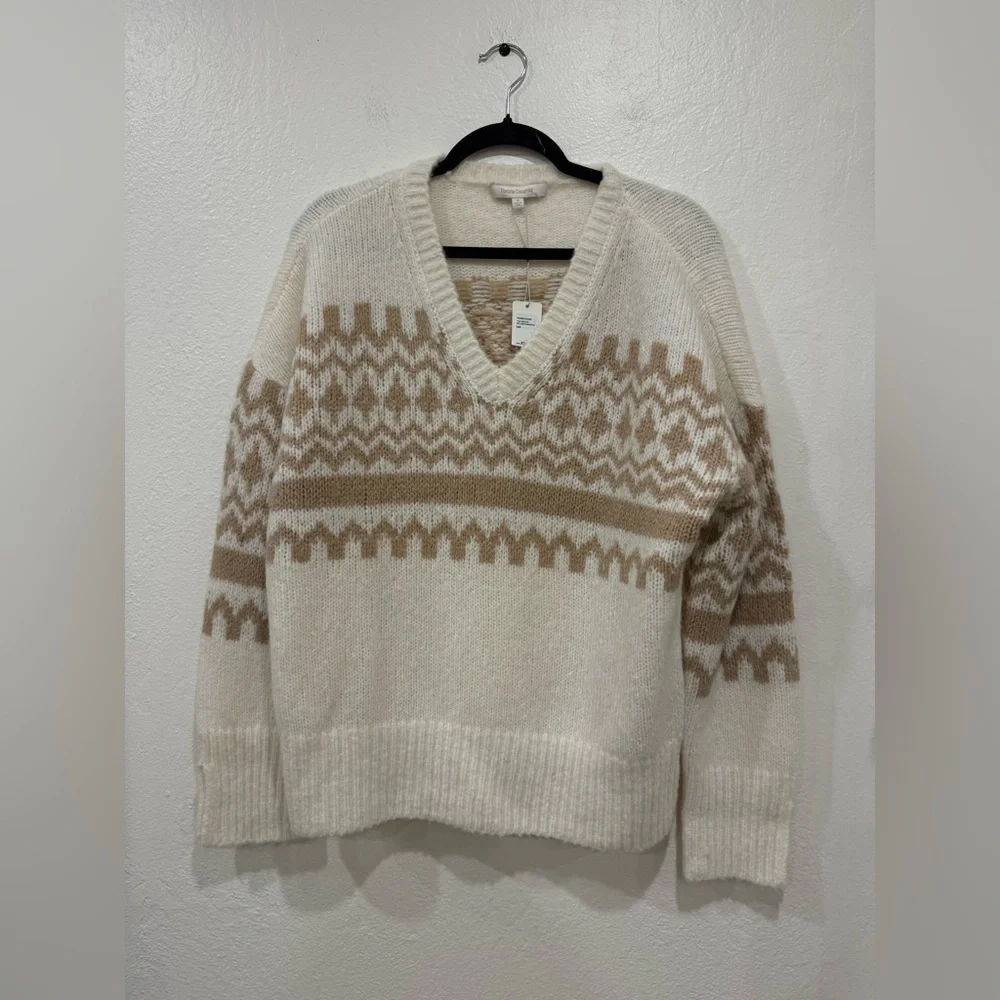NWT Favorite Daughter Winter William Fair Isle Cashmere Wool Sweater XS